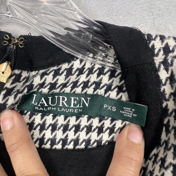 NWT Lauren Ralph Lauren Midi Dress Petite XS Houndstooth Print Sleeveless - Picture 5 of 14